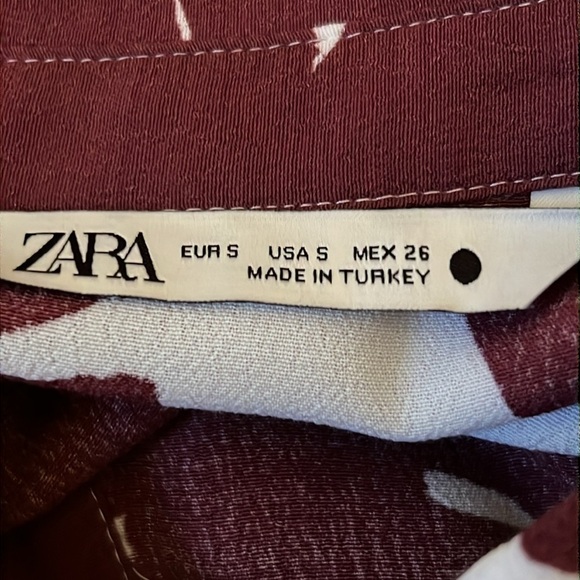 Zara Oyster White Floral Print MIDI Dress Size Small - Picture 8 of 8